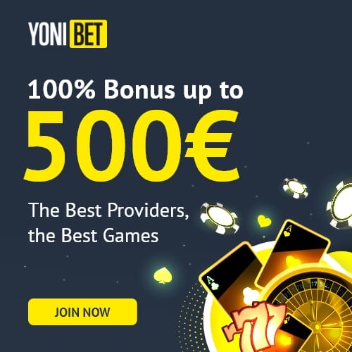 Interface du lobby de jeux Yonibet Casino montrant les machines à sous et les promotions