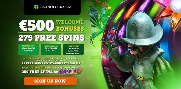 CasinoLuck bonus & free spins
