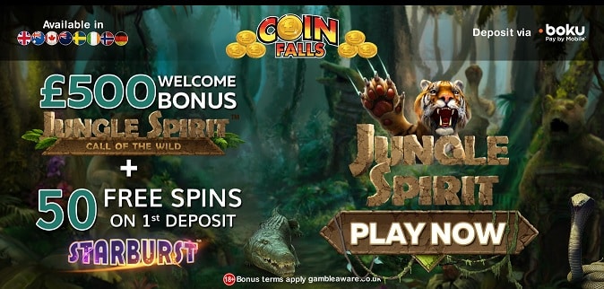 Coin Falls welcome bonus + free spins