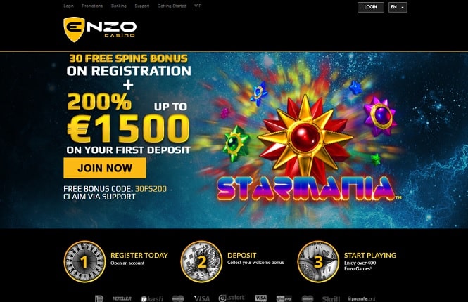 Enzo Casino free spins + bonus