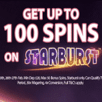 100 Spins on Starburst from Jackpot Mobile Casino