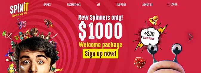 Spinit Casino bonus welcome offer