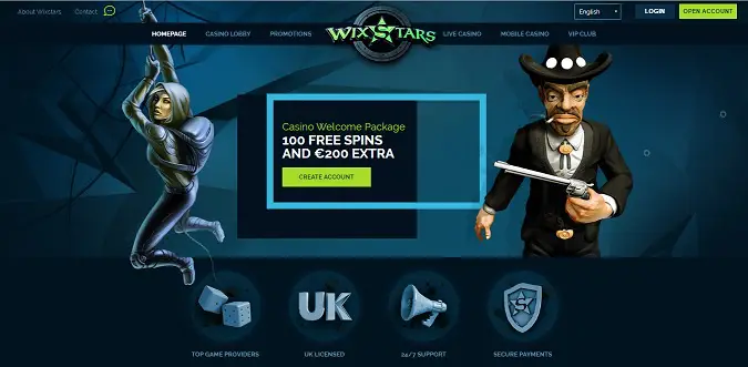 Wixstars Casino welcome package
